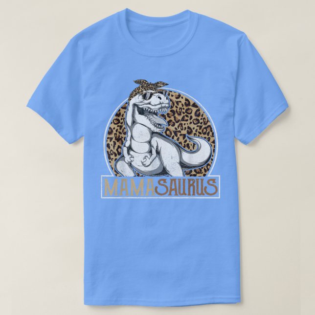 Camiseta Mamasaurus Dinossaur Mama Leopard s, Dia de as mãe (Frente do Design)