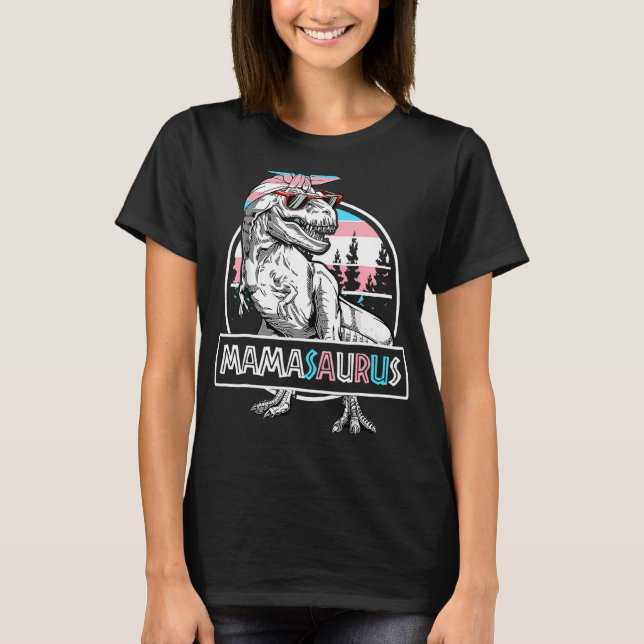 Camiseta Mamasaurus Dinossaur Mama Saurus Protege Crianças  (Frente)