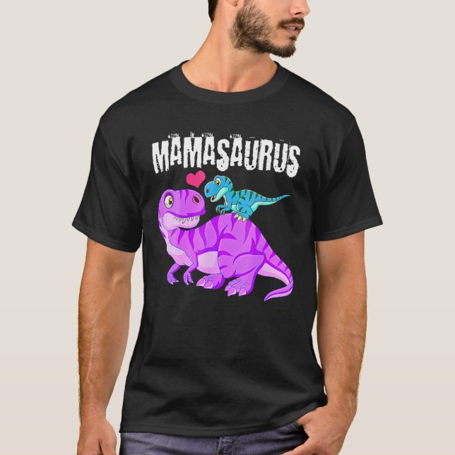 Camiseta Mamasaurus Dinossaur Rex Dia de as mães Para O Grá (Frente)
