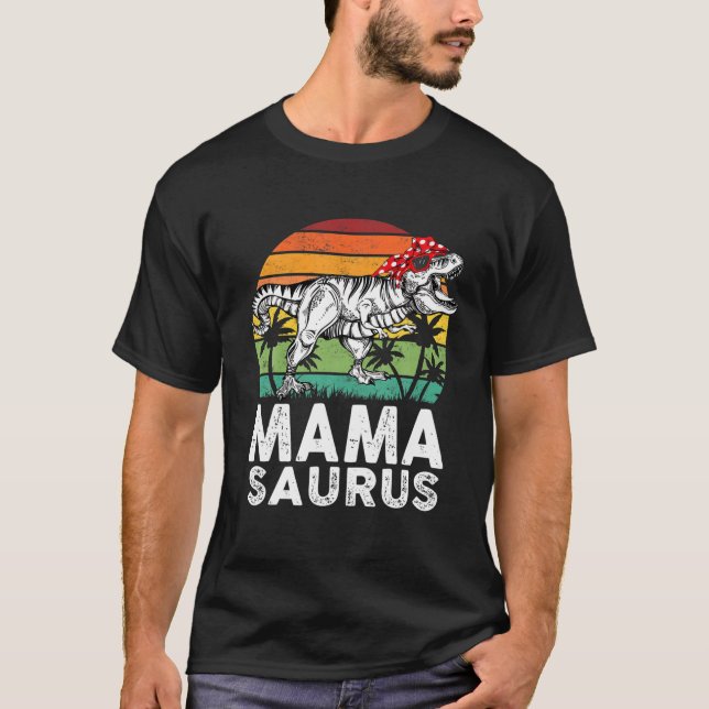 Camiseta Mamasaurus Funny T Rex Dinossaur Mama Saurus Famíl (Frente)
