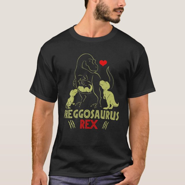 Camiseta Mamasaurus Pregosaurus Rex Engraçada (Frente)