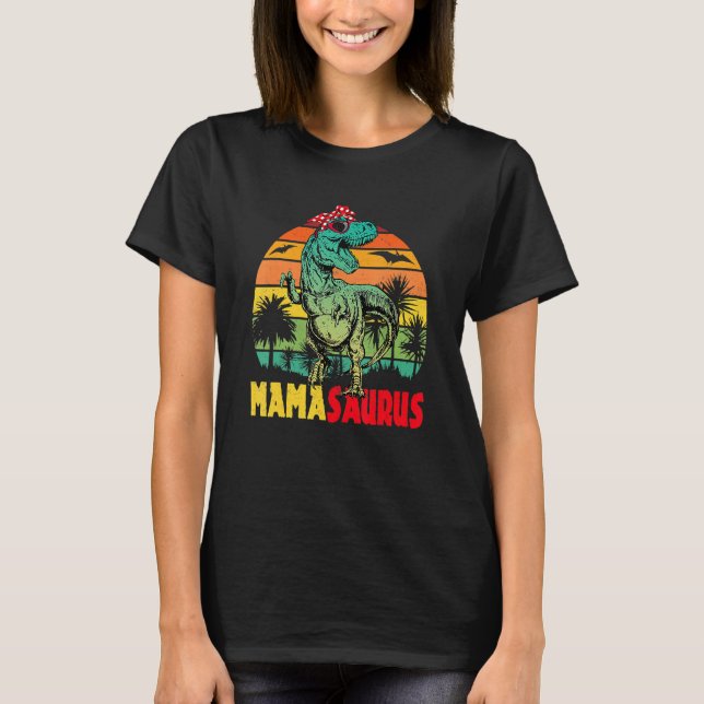 Camiseta Mamasaurus Rex Dinosaur Mama Surus Família Mãe Mot (Frente)