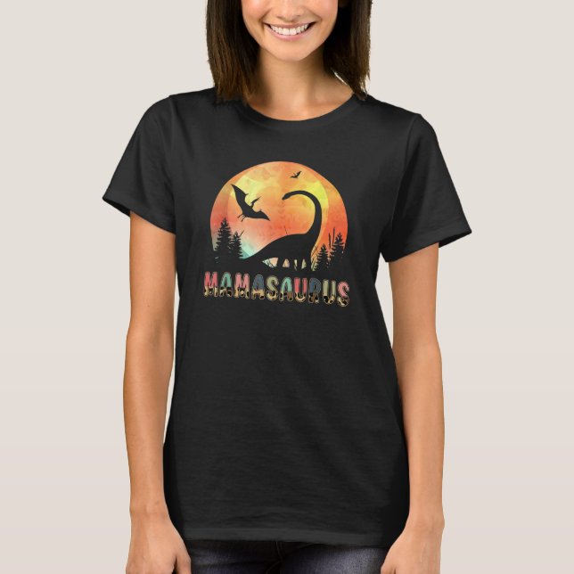 Camiseta Mamasaurus Rex Mom Dinosaur Leopard Flower Rex Mam (Frente)