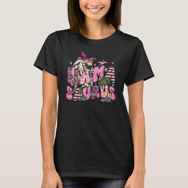Camiseta Mamasaurus Rex Mom Dinosaur Leopard Flower Rex Mam (Frente)