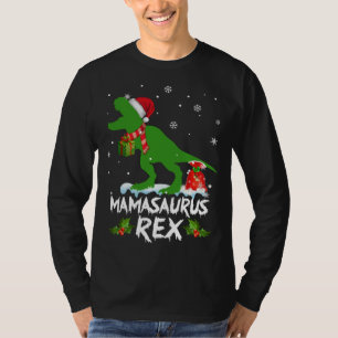 Camiseta Mamasaurus Santa Hat Natal Pajama Vinculando Fam