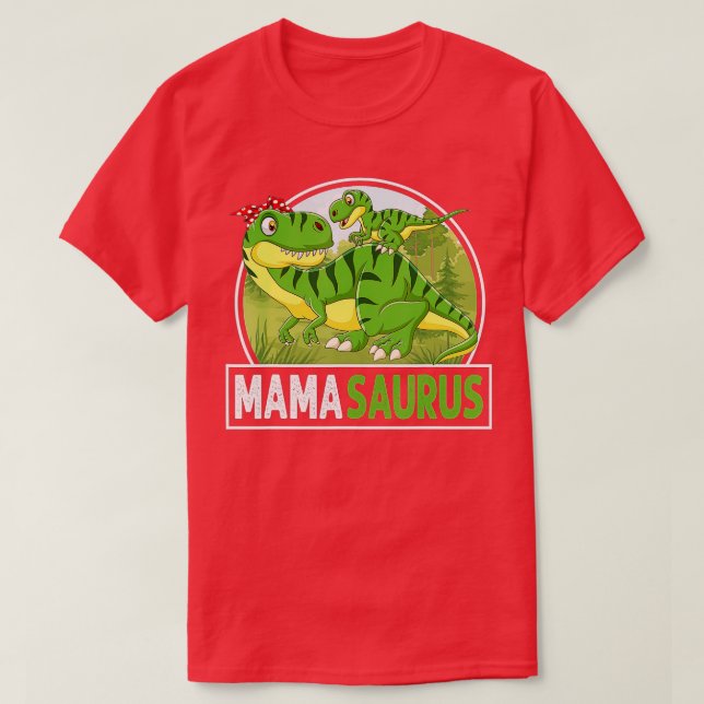 Camiseta Mamasaurus Trex Dinosaur MamaSaurus Family  (Frente do Design)