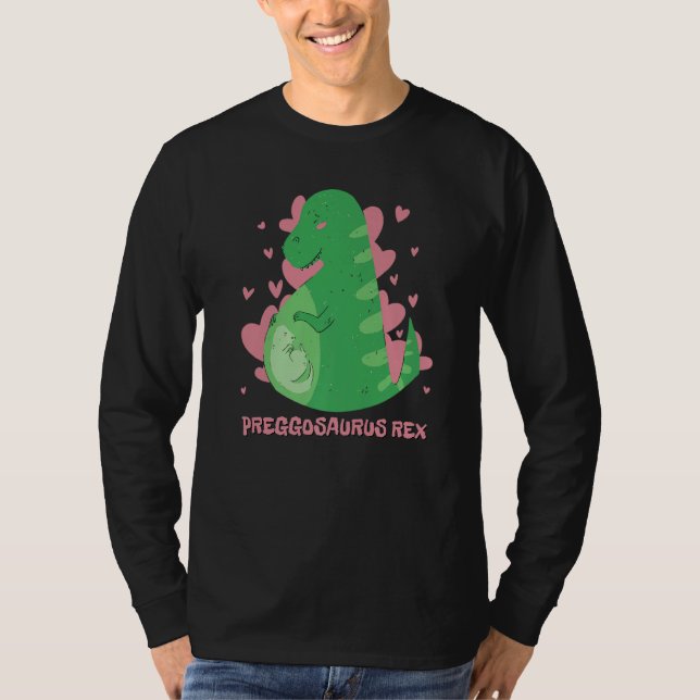 Camiseta Mamasaurus Trex Pregnancy Announcement Dinosaur Pr (Frente)