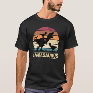 Camiseta Mamasaurus Triplet Dino Dinossauro Sunset Rex Dino