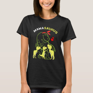 Camiseta Mamasaurus Tyrannosaurus Rex Mama 3 Crianças Mãe