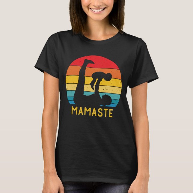 Camiseta Mamaste Funny Yoga Mãe Meditação Presente para Mãe (Frente)