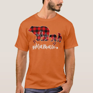 Camiseta Mamaw Bear Christmas Pajama Red Xadrez Buffalo Fam