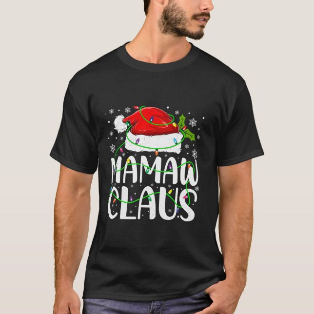 Camiseta Mamaw Claus Papais noeis Engraçados Natal Pajama C (Frente)