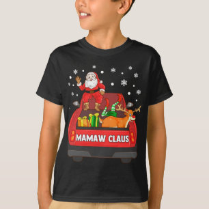 Camiseta Mamaw Claus Red Truck Papais noeis Reindeer Elf Na