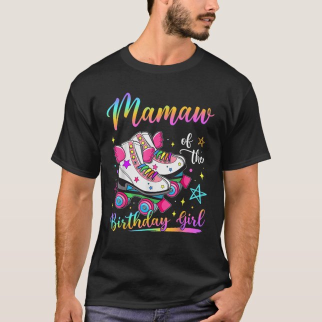 Camiseta Mamaw Da Rapariga De Aniversário Rolando Mães Da F (Frente)