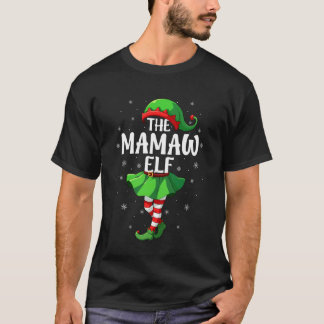 Camiseta Mamaw Elfo Natal Garotas Mulheres Equipe Elfo Nata