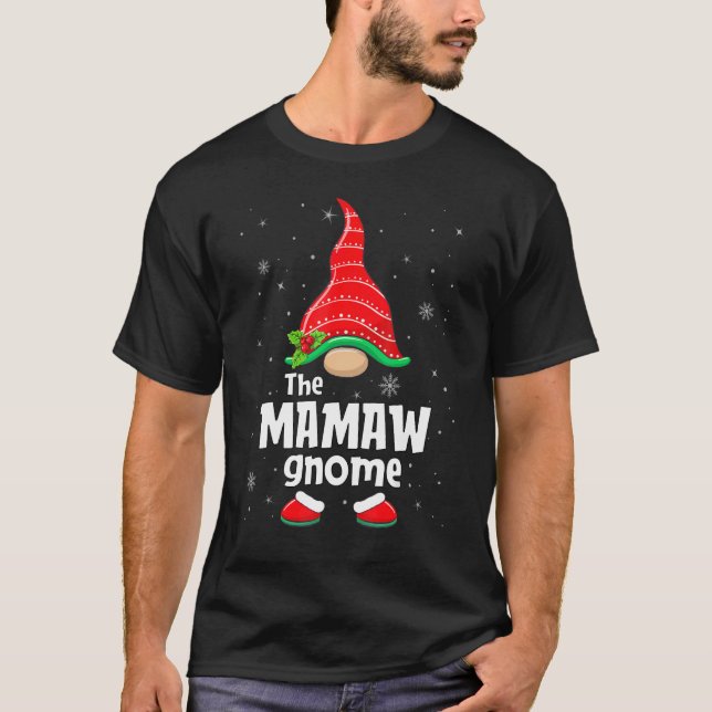 Camiseta Mamaw Gnome Matching Family Group Christmas Party  (Frente)