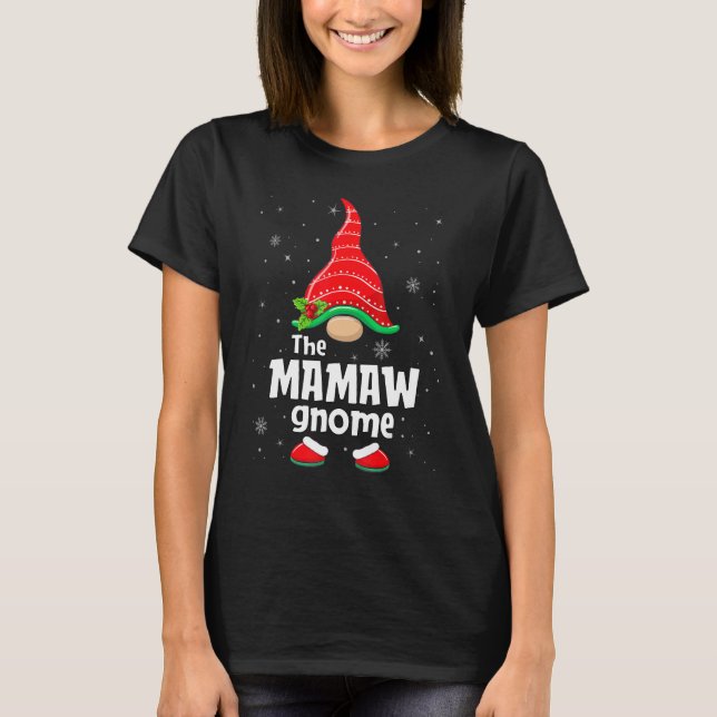 Camiseta Mamaw Gnome Matching Family Group Christmas Party  (Frente)