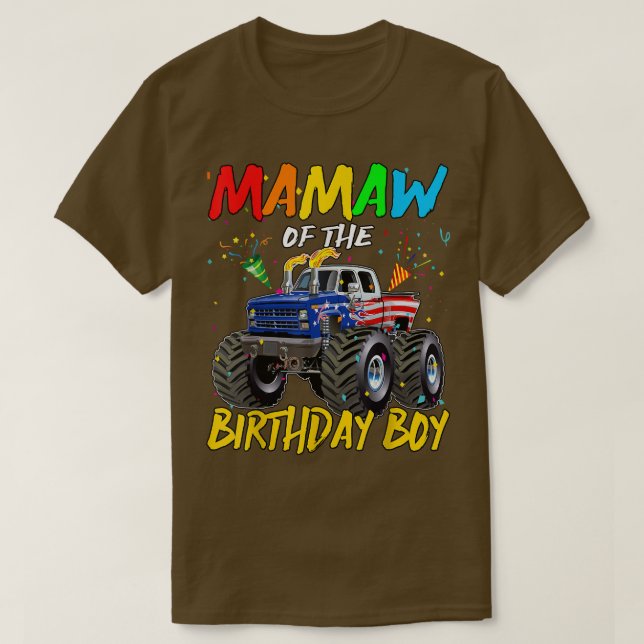 Camiseta Mamaw, O Aniversário Do Monstro Do Aniversário (Frente do Design)