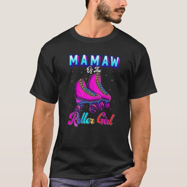 Camiseta Mamaw Of The Roller Girl Roller Skating Birthday P (Frente)