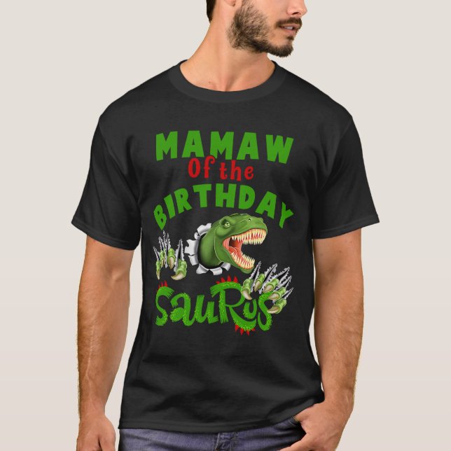 Camiseta Mamaw Orgulhoso Do Surus Dinossaur De Aniversário (Frente)