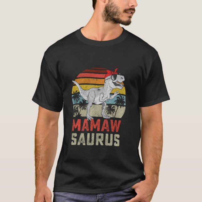 Camiseta Mamawsaurus T Rex Dinosaur Mamaw Surus Mat (Frente)