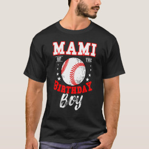 Camiseta Mami do garoto de aniversário do tema de beisebol