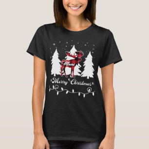 Camiseta Mami Moose Buffalo Xadrez Vermelho Natal Combinand