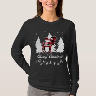 Camiseta Mami Moose Buffalo Xadrez Vermelho Natal Correspon