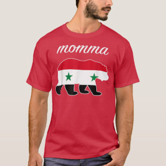 Camiseta Mamma Bear Síria Bandeira Raízes Sírias