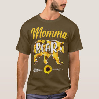 Camiseta Mamma Bear Sunflower Mãe Família Pai