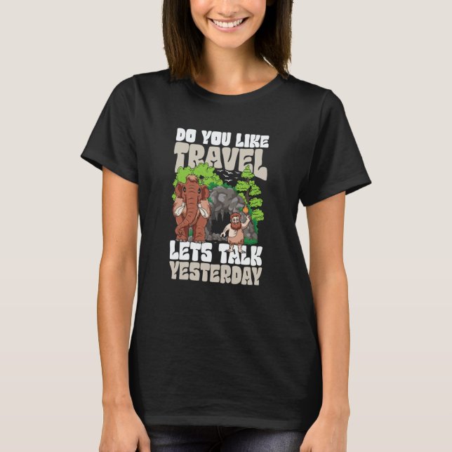 Camiseta Mammoth Caveman Travel Yesterday History (Frente)