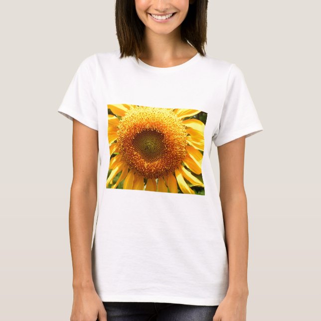 Camiseta Mamute amarelo gigante Foto girassol (Frente)