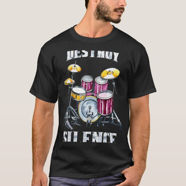 Camiseta Man Drums Destrui Silêncio (Frente)