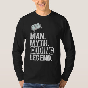 Camiseta Man Myding Coding Legend Coder Geek Pai Computador