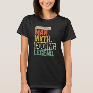Camiseta Man Myding Coding Legend Coder Geek Pai Computador