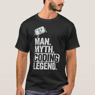 Camiseta Man Myding Coding Legend Coder Geek Pai Computador