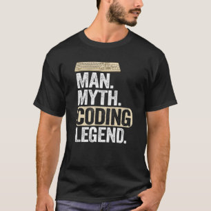 Camiseta Man Myding Coding Legend Coder Geek Pai Computador
