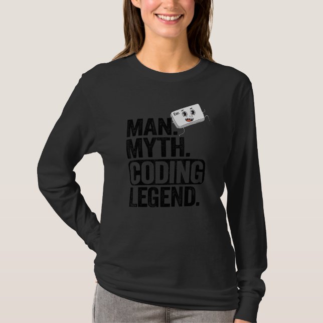 Camiseta Man Myding Coding Legend Coder Geek Pai Computador (Frente)