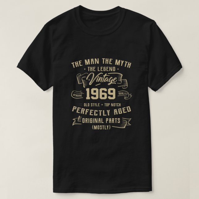 Camiseta Man Myth Legend 1969 54th Birthday Tee For 54 Year (Frente do Design)