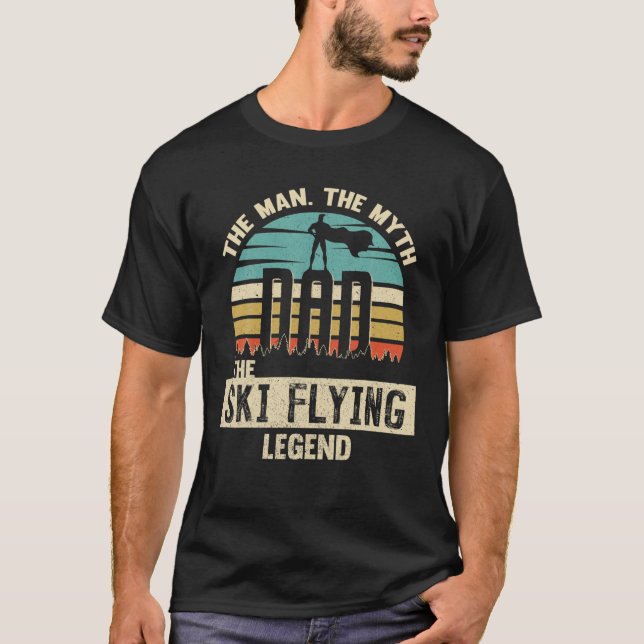 Camiseta Man Myth Legend Dad Ski Flying (Frente)