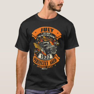 Camiseta Man Myth Legend Julho 1932 90 Aniversário 90 Anos