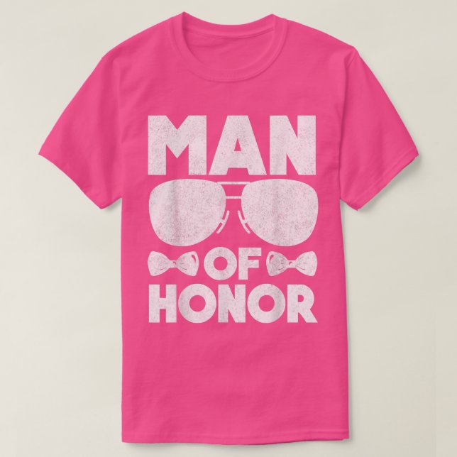 Camiseta Man of Honor Bestfriend Wedding Bridal Shower Brid (Frente do Design)