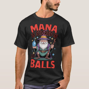 Camiseta Mana é armazenado no mago de humor fantasia rpg 