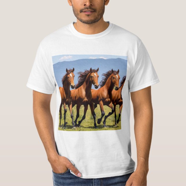 Camiseta Manada de caballos en libertad (Frente)