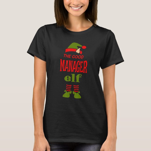 Camiseta MANAGER Elf Good Christmas Matching Pajama Party (Frente)