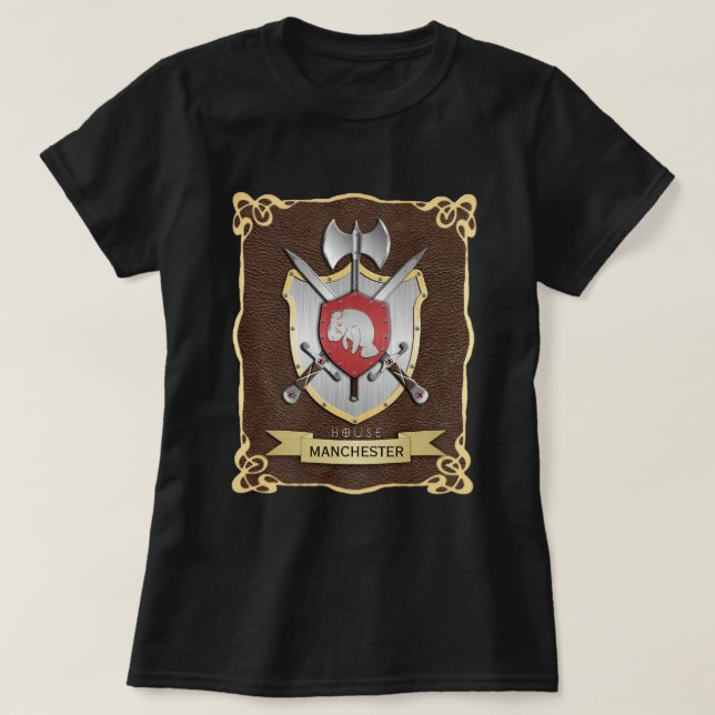 Camiseta Manatee Batalha Crest Sigil Brown (Frente do Design)