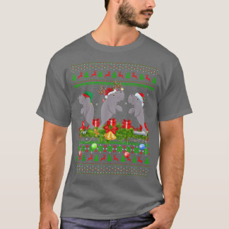 Camiseta Manatee Lover Xmas Lighting Papais noeis Manatee C