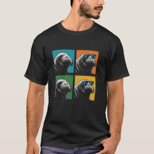 Camiseta Manatee Pop Art - Amante do Peixe-Boi Marinho Vint