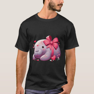 Camiseta Manatim Corações de São Valentim Animal Mar Oceano