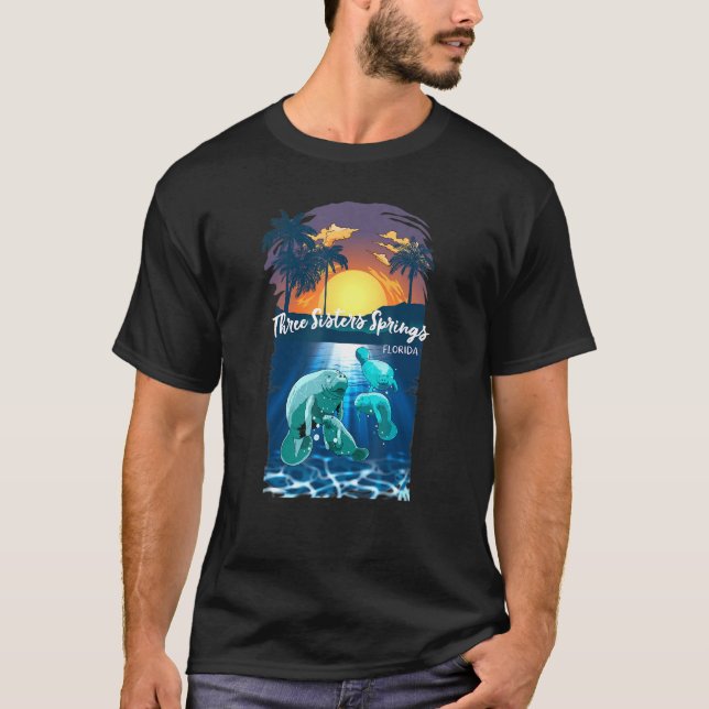 Camiseta Manato Crystal River Florida, Primaveras de três i (Frente)